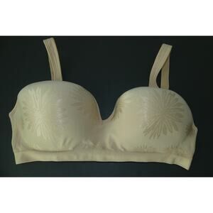 BALI 38DD Nude Underwire Free Bra 3385 Beige Starburst Soft Padded Lining